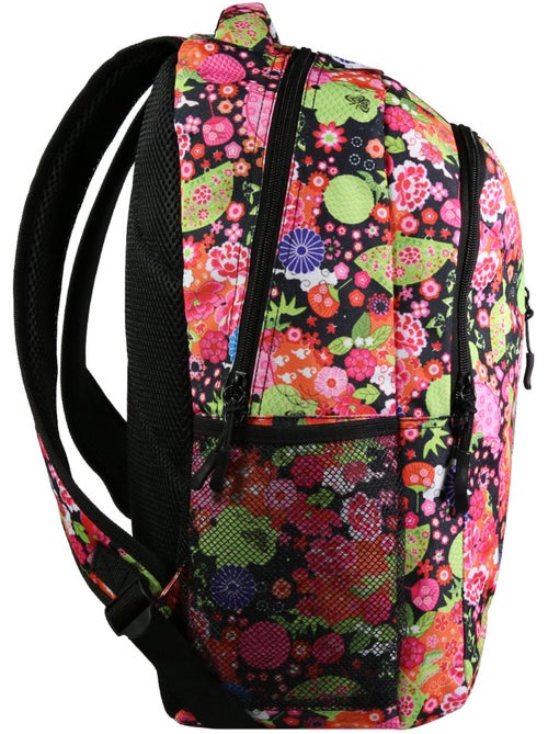 BAGTROTTER Set de sac à dos, sac gym et trousse Bagtrotter Multicolore Fleurs japonaises - Kiabi
