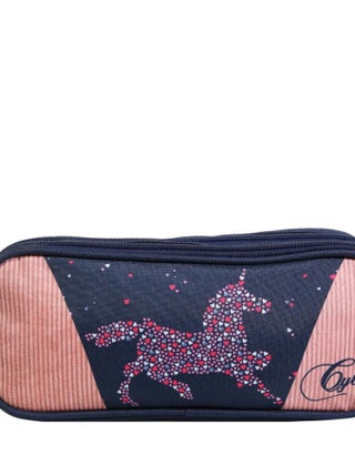 BAGTROTTER Trousse scolaire 2 compartiments Cybel Cheval Licorne Bleu