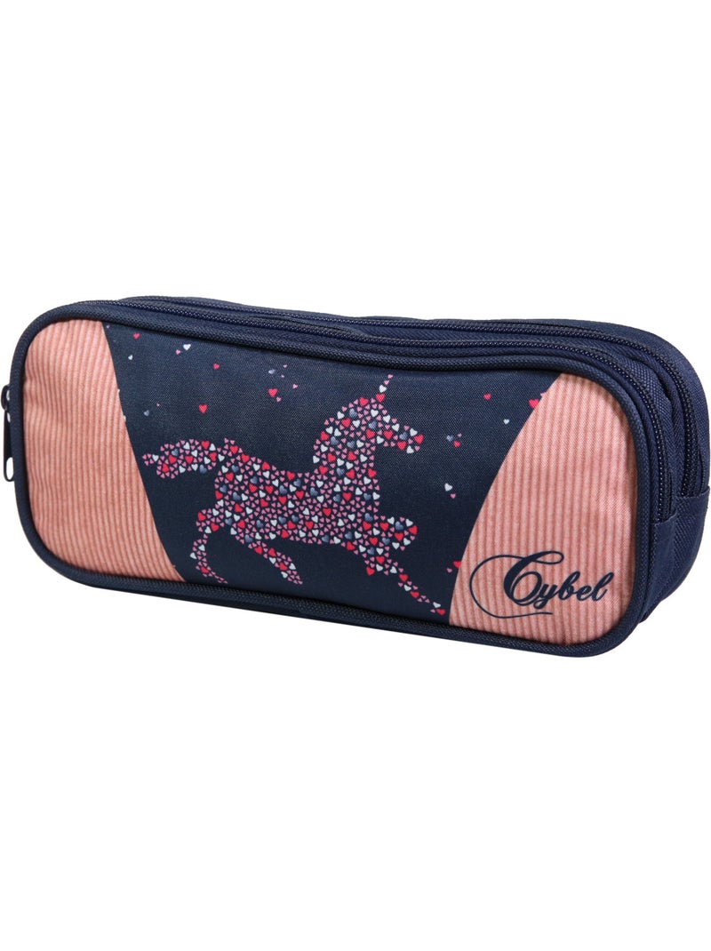 BAGTROTTER Trousse scolaire 2 compartiments Cybel Cheval Licorne Bleu Bleu - Kiabi