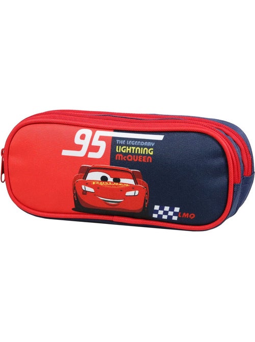 BAGTROTTER Trousse scolaire 2 compartiments Disney Cars Rouge et bleu - Kiabi
