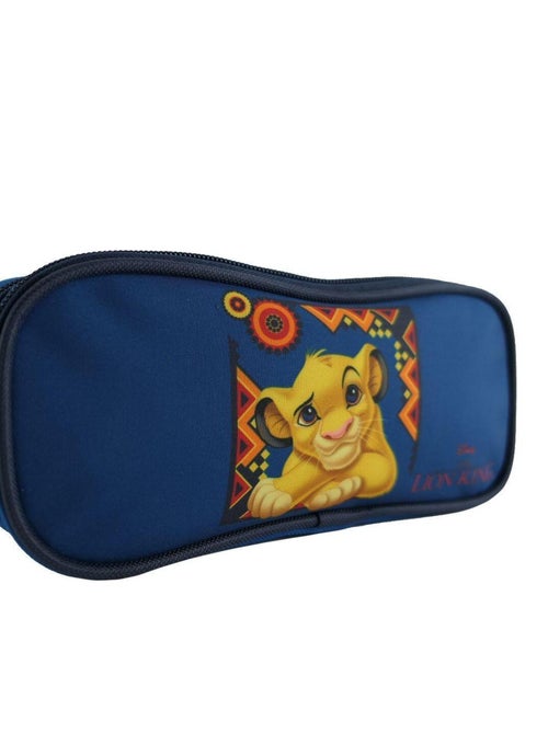 BAGTROTTER Trousse scolaire 2 compartiments Disney Le Roi Lion Simba Bleue - Kiabi