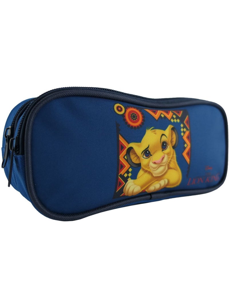BAGTROTTER Trousse scolaire 2 compartiments Disney Le Roi Lion Simba Bleue Bleu - Kiabi
