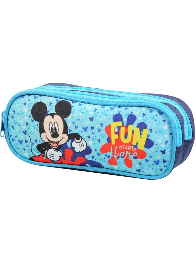 BAGTROTTER Trousse scolaire 2 compartiments Disney Mickey Bleu Bleu - Kiabi