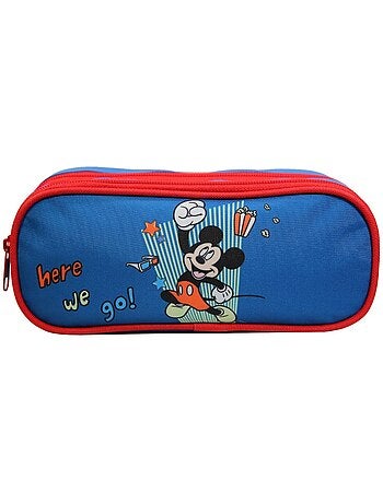 BAGTROTTER Trousse scolaire 2 compartiments Disney Mickey Bleue