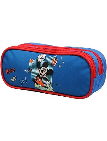 BAGTROTTER Trousse scolaire 2 compartiments Disney Mickey Bleue