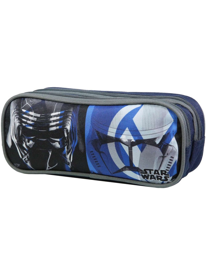 BAGTROTTER Trousse scolaire 2 compartiments Disney Star Wars Bleu Multicolore - Kiabi