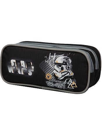 BAGTROTTER Trousse scolaire 2 compartiments Disney Star Wars Noire