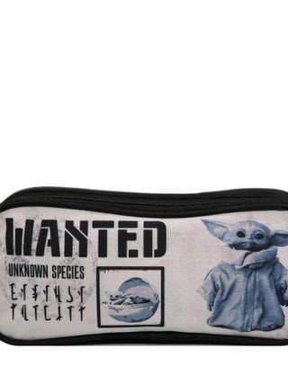 BAGTROTTER Trousse scolaire 2 compartiments Disney Star Wars / The Mandalorian Baby Yoda Noire