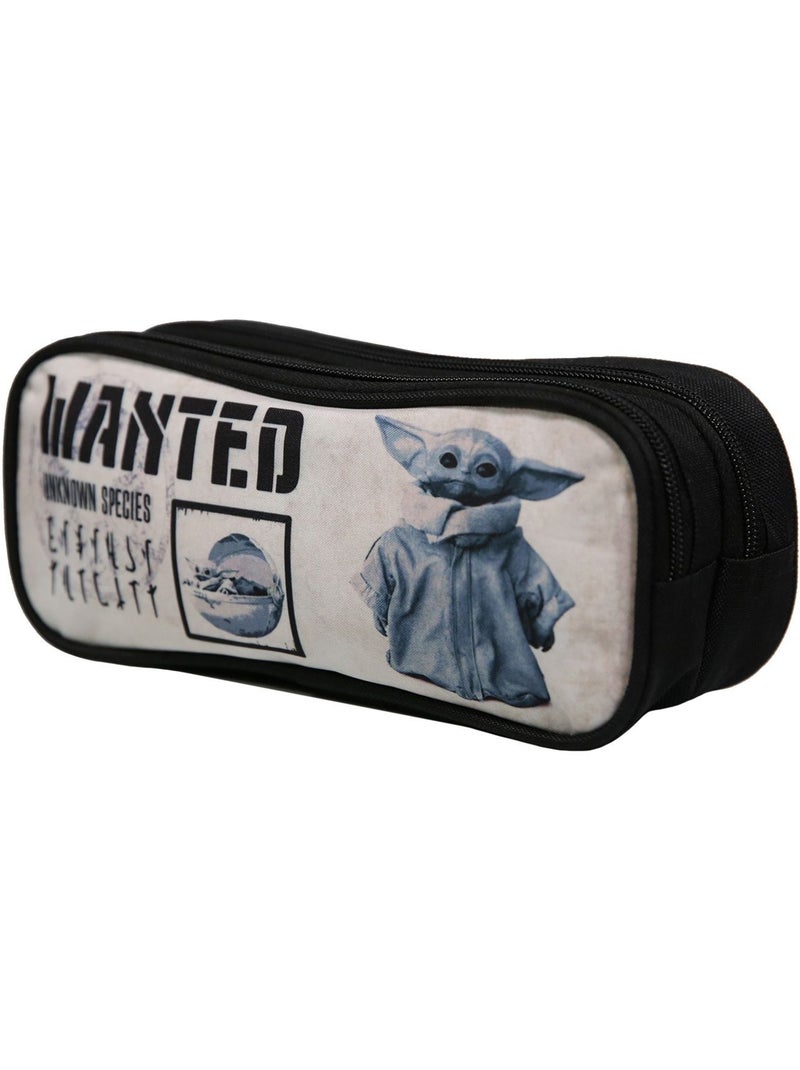 BAGTROTTER Trousse scolaire 2 compartiments Disney Star Wars / The Mandalorian Baby Yoda Noire Noir - Kiabi