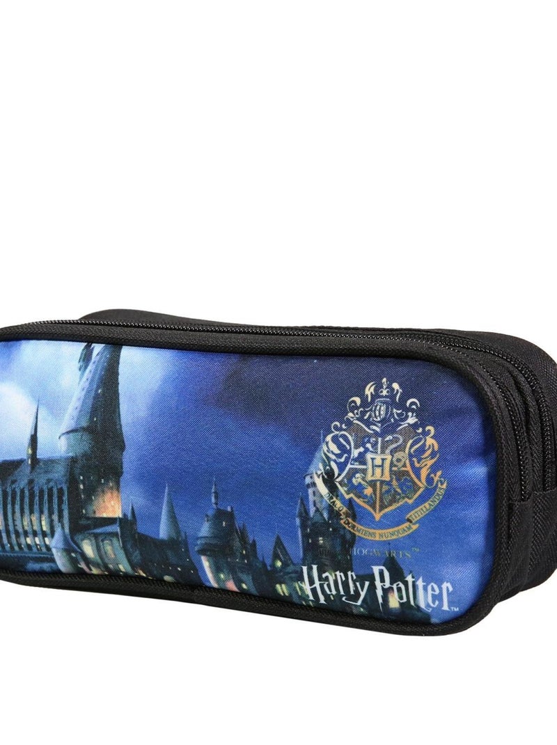BAGTROTTER Trousse scolaire 2 compartiments Harry Potter Noire Noir - Kiabi