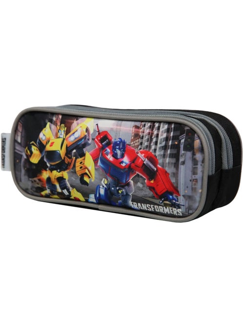 BAGTROTTER Trousse scolaire 2 compartiments Hasbro Transformers Grise - Kiabi