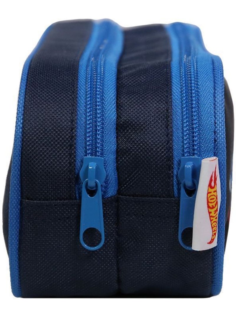 BAGTROTTER Trousse scolaire 2 compartiments Hot Wheels Voiture Bleue Bleu - Kiabi