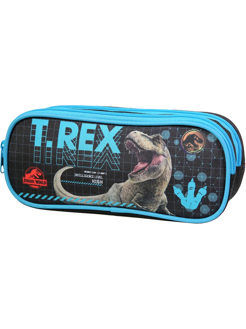 BAGTROTTER Trousse scolaire 2 compartiments Jurassic World Noir T-Rex Noir - Kiabi