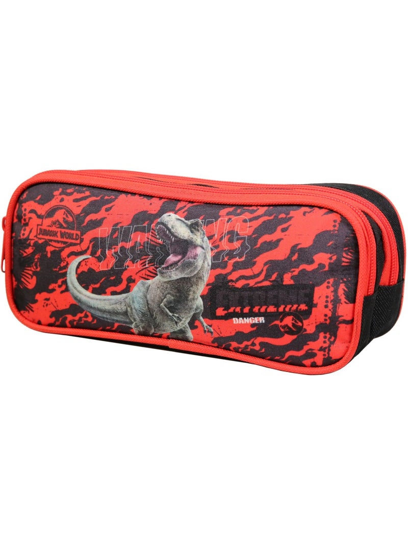 BAGTROTTER Trousse scolaire 2 compartiments Jurassic World Noire Noir - Kiabi