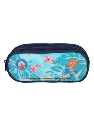 BAGTROTTER Trousse scolaire 2 compartiments Koh Lanta Turquoise