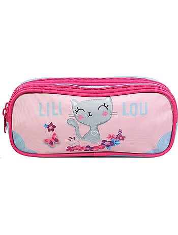 BAGTROTTER Trousse scolaire 2 compartiments Lili Lou Rose