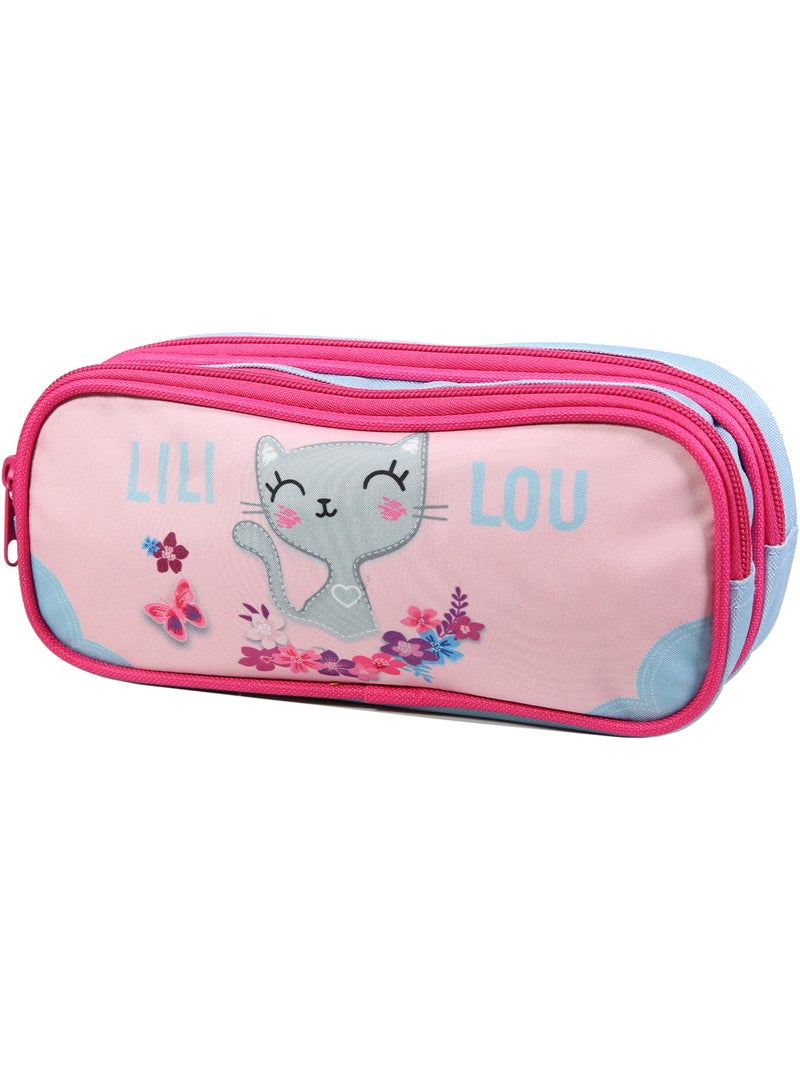 BAGTROTTER Trousse scolaire 2 compartiments Lili Lou Rose Rose - Kiabi