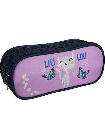 BAGTROTTER Trousse scolaire 2 compartiments Lili Lou Violet