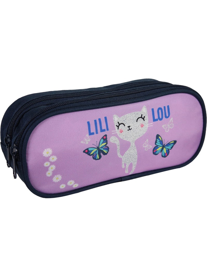BAGTROTTER Trousse scolaire 2 compartiments Lili Lou Violet Violet - Kiabi