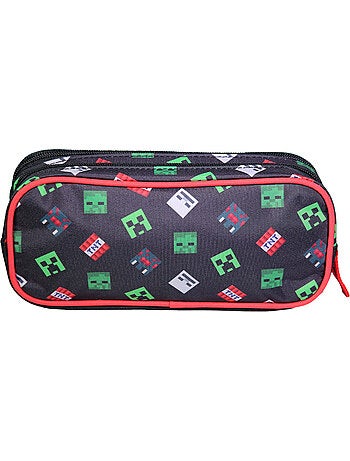 BAGTROTTER Trousse scolaire 2 compartiments Minecraft Noir