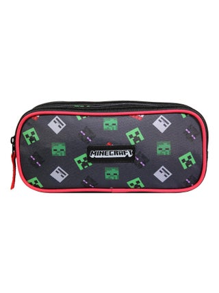 BAGTROTTER  Trousse scolaire 2 compartiments Minecraft Noir