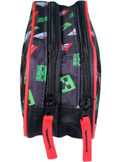 BAGTROTTER  Trousse scolaire 2 compartiments Minecraft Noir - Kiabi