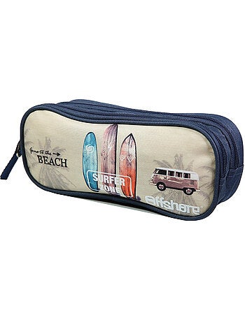 BAGTROTTER Trousse scolaire 2 compartiments Offshore Beige Van & Surf
