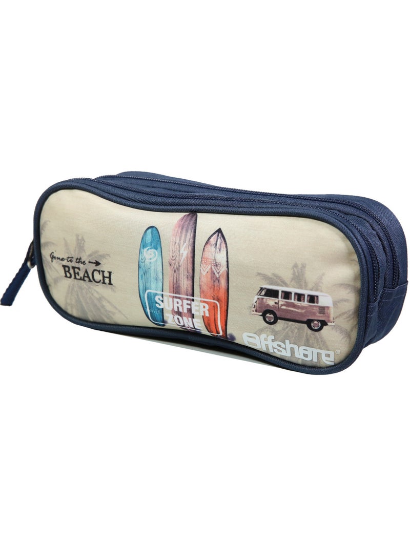 BAGTROTTER Trousse scolaire 2 compartiments Offshore Beige Van & Surf Beige - Kiabi