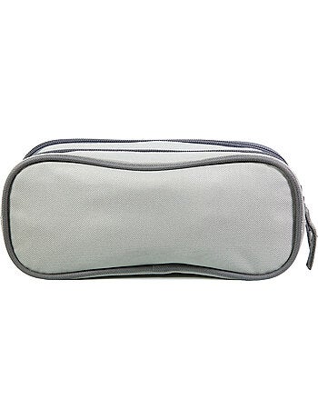 BAGTROTTER Trousse scolaire 2 compartiments Offshore Grise Fleurs