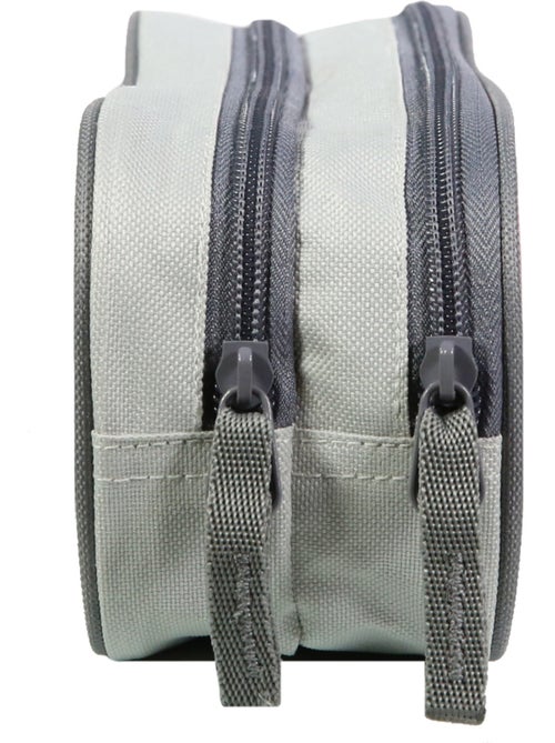 BAGTROTTER Trousse scolaire 2 compartiments Offshore Grise Fleurs - Kiabi