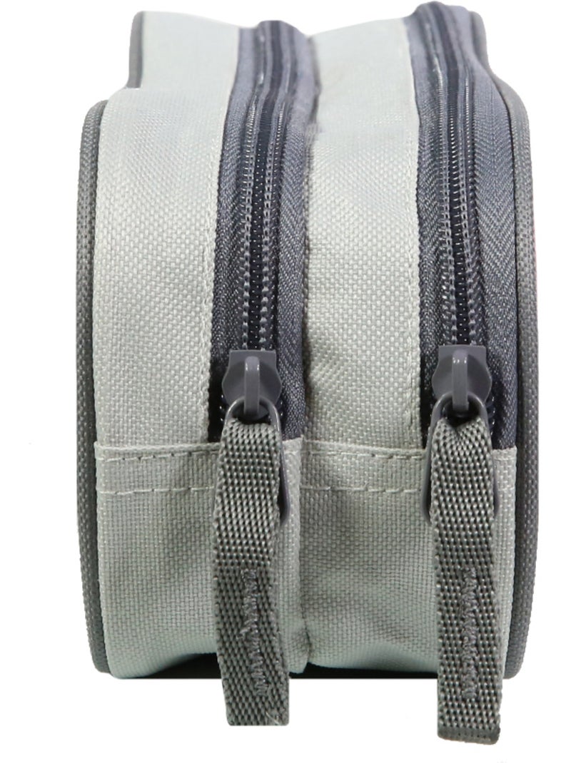BAGTROTTER Trousse scolaire 2 compartiments Offshore Grise Fleurs Beige - Kiabi