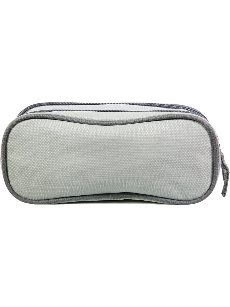 BAGTROTTER Trousse scolaire 2 compartiments Offshore Grise Fleurs Beige - Kiabi