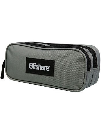 BAGTROTTER Trousse scolaire 2 compartiments Offshore Grise