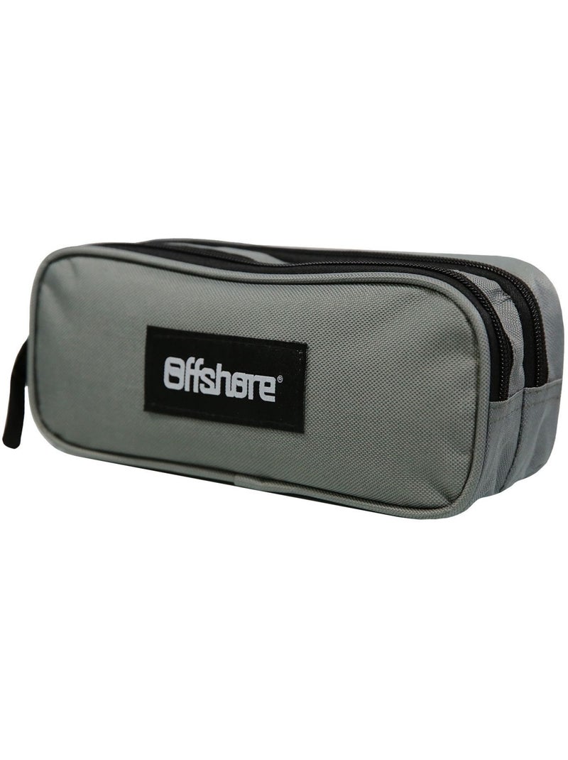 BAGTROTTER Trousse scolaire 2 compartiments Offshore Grise Gris - Kiabi