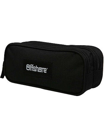 BAGTROTTER Trousse scolaire 2 compartiments Offshore Noire