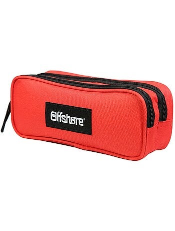 BAGTROTTER Trousse Scolaire 2 Compartiments Offshore Rouge