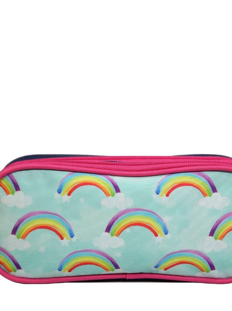 BAGTROTTER Trousse scolaire 2 compartiments Phileas Arc En Ciel Bleue Bleu - Kiabi