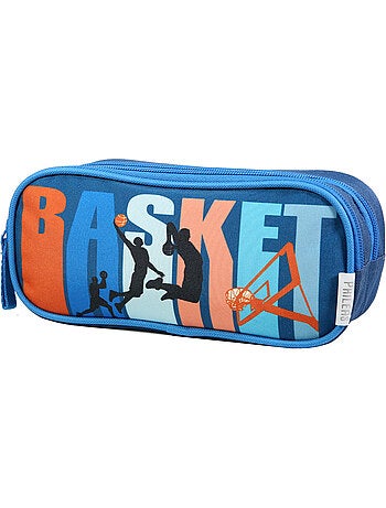 BAGTROTTER Trousse scolaire 2 compartiments Phileas Bleu Basket
