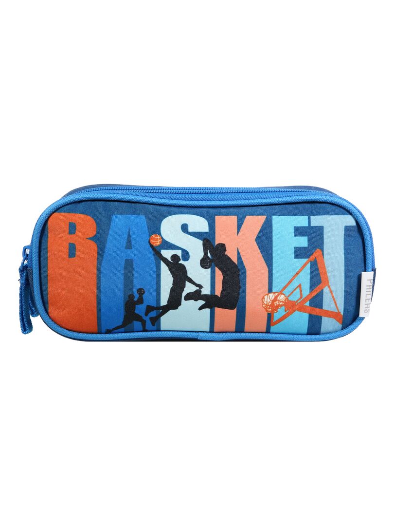 BAGTROTTER Trousse scolaire 2 compartiments Phileas Bleu Basket Bleu - Kiabi