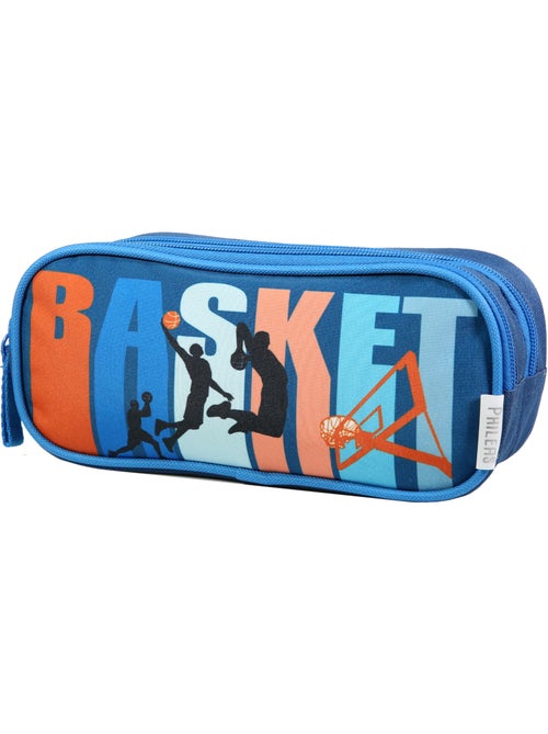 BAGTROTTER Trousse scolaire 2 compartiments Phileas Bleu Basket - Kiabi