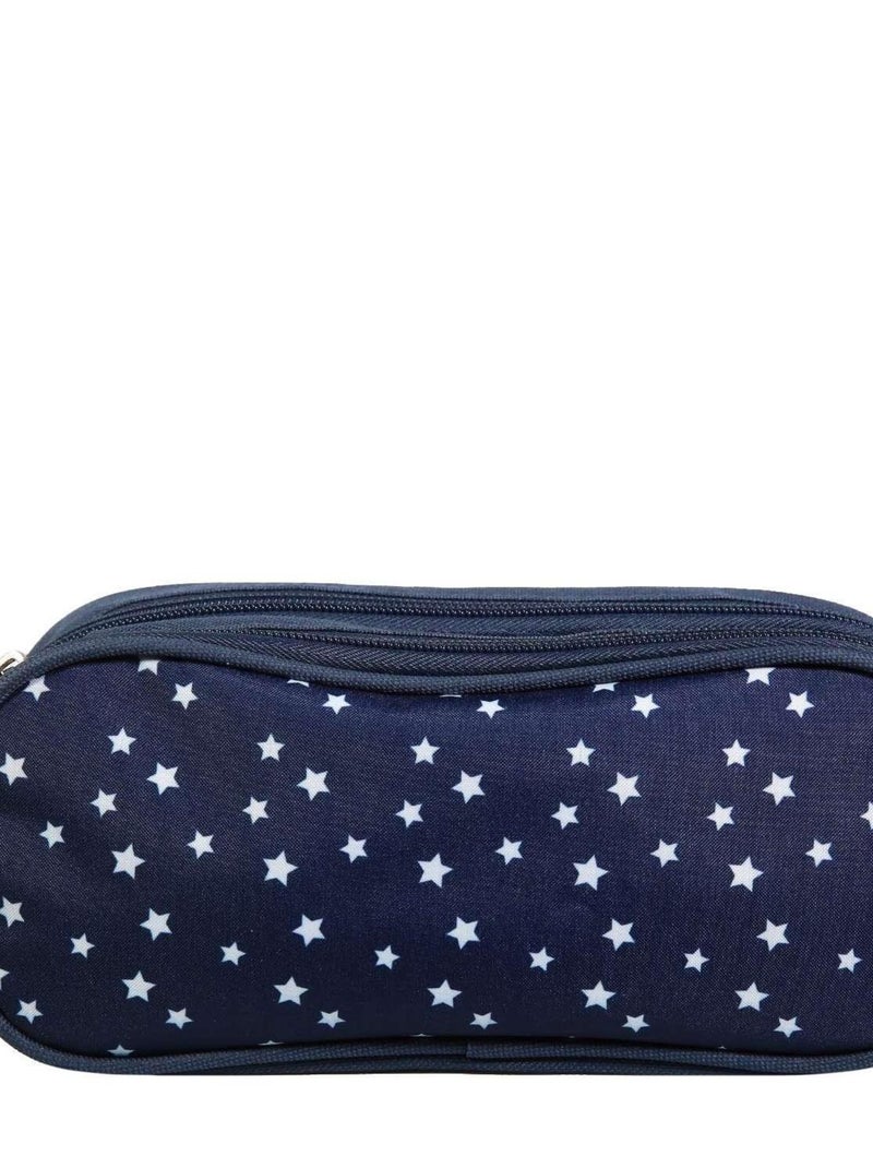 BAGTROTTER Trousse scolaire 2 compartiments Phileas Bleue Étoiles Bleu - Kiabi