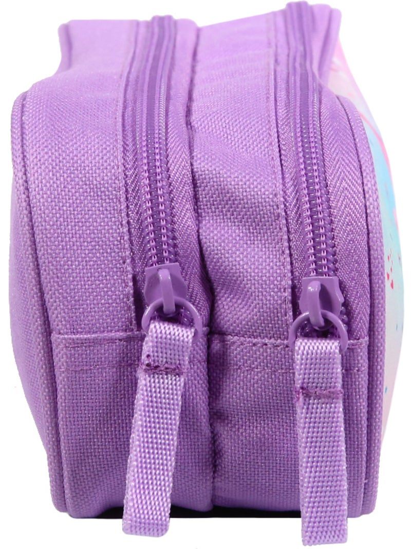 BAGTROTTER Trousse scolaire 2 compartiments Phileas Violette Licorne Violet - Kiabi