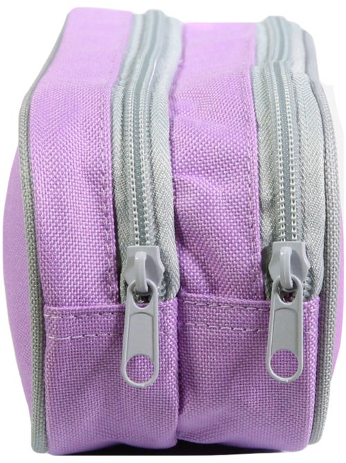BAGTROTTER Trousse scolaire 2 compartiments Princesses Violet Fleurs - Kiabi