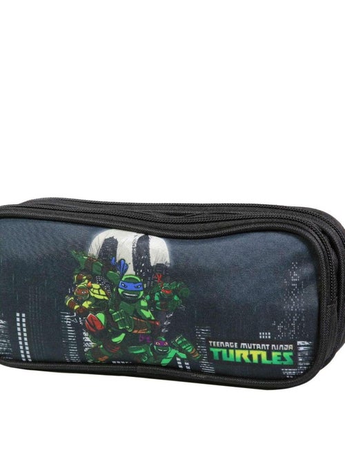 BAGTROTTER Trousse scolaire 2 compartiments Tortues Ninja Noire - Kiabi