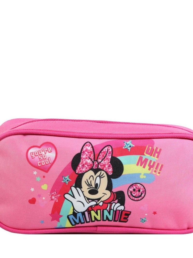 BAGTROTTER Trousse scolaire rectangulaire Disney Minnie Rose Arc en ciel Rose - Kiabi
