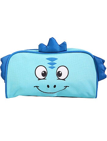 BAGTROTTER Trousse scolaire rectangulaire Kids Bleue Dinosaure