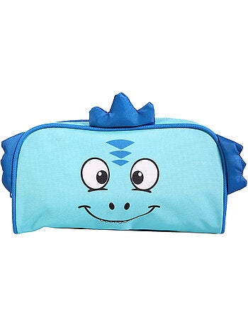 BAGTROTTER Trousse scolaire rectangulaire Kids Bleue Dinosaure