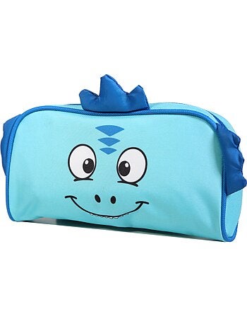 BAGTROTTER Trousse scolaire rectangulaire Kids Bleue Dinosaure