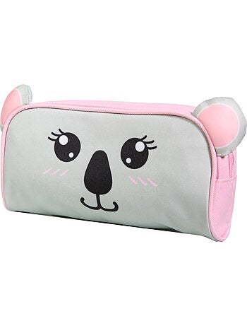 BAGTROTTER Trousse scolaire rectangulaire Kids Grise Koala