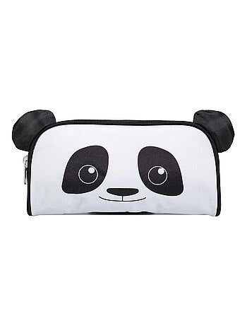 BAGTROTTER Trousse scolaire rectangulaire Kids Noire Panda
